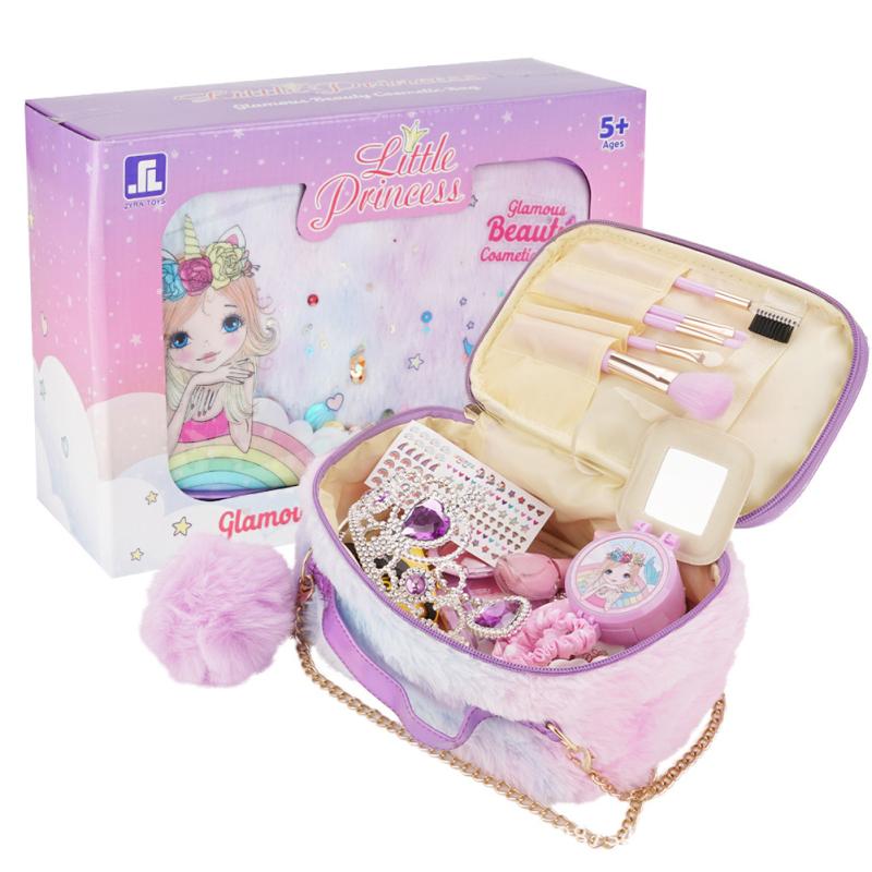 22 pezzi set di trucco per bambini cosmetici lavabili principessa corona collana anello orecchini trucco giocattoli per