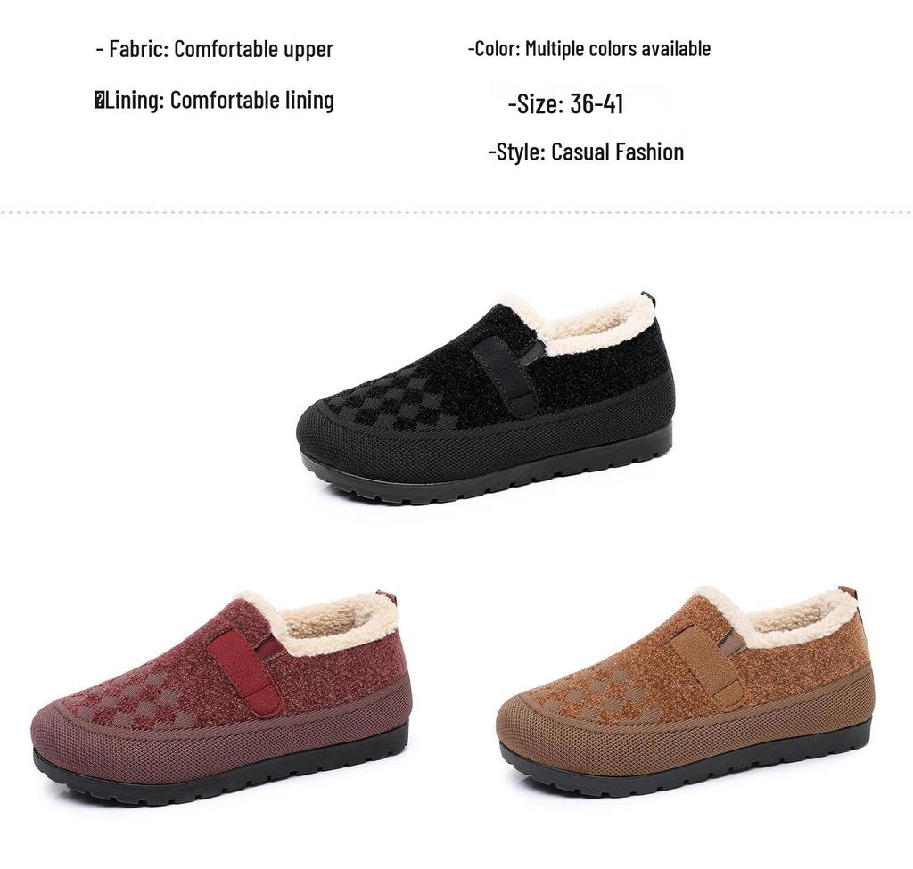 Women's Fashion Snow Boots, Warm Ankle Boots with Soft Soles, Velvet-Lined, Cold-Proof, Thick Cotton, Comfortable Footwear.