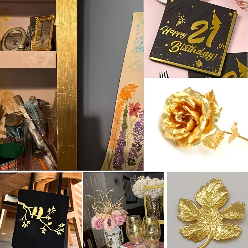 Set of 100Pcs Imitation Gold Foil Paper Sheets, DIY Gilding Flakes for Resin Crafts, Nail Art, Scrapbooking Decor