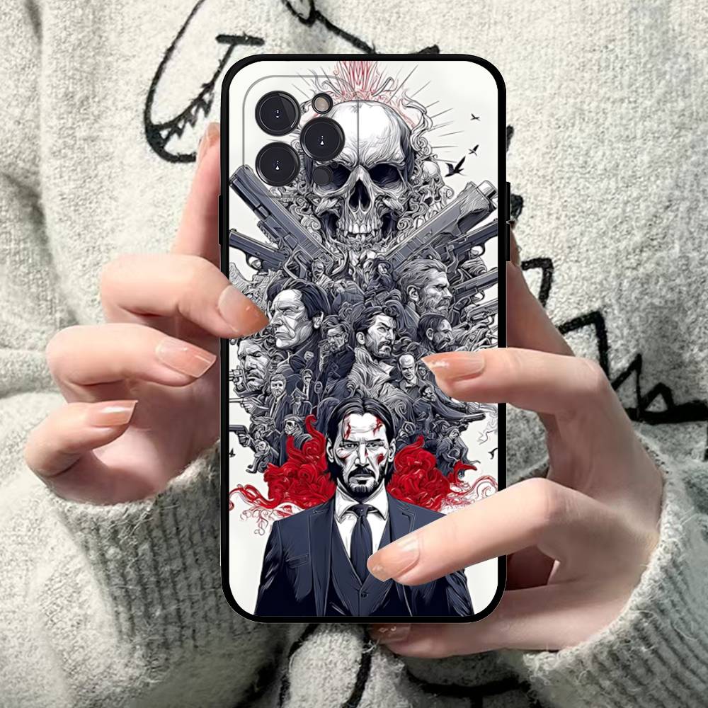 1pc Classic J-john Movie W-wick Phone Case For Iphone 17 Air 16 15 14 13 12 11 Pro Max 16 15 14 Plus TPU Soft Case iPhone 12