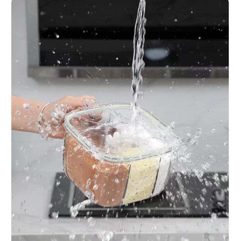 Kuchyňská dóza na koření Utěsněná dóza na ochucovadlo s páskou odolná proti vlhkosti se čtyřmi přihrádkami Nádrž na ochucovadlo lisovacího typu