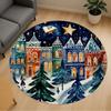 1pc Christmas Town Round Chair Mat Office Area Rug - Non-Slip, Floor Mat for Office, Bedroom, Ideal Home Decor Gift P0105118