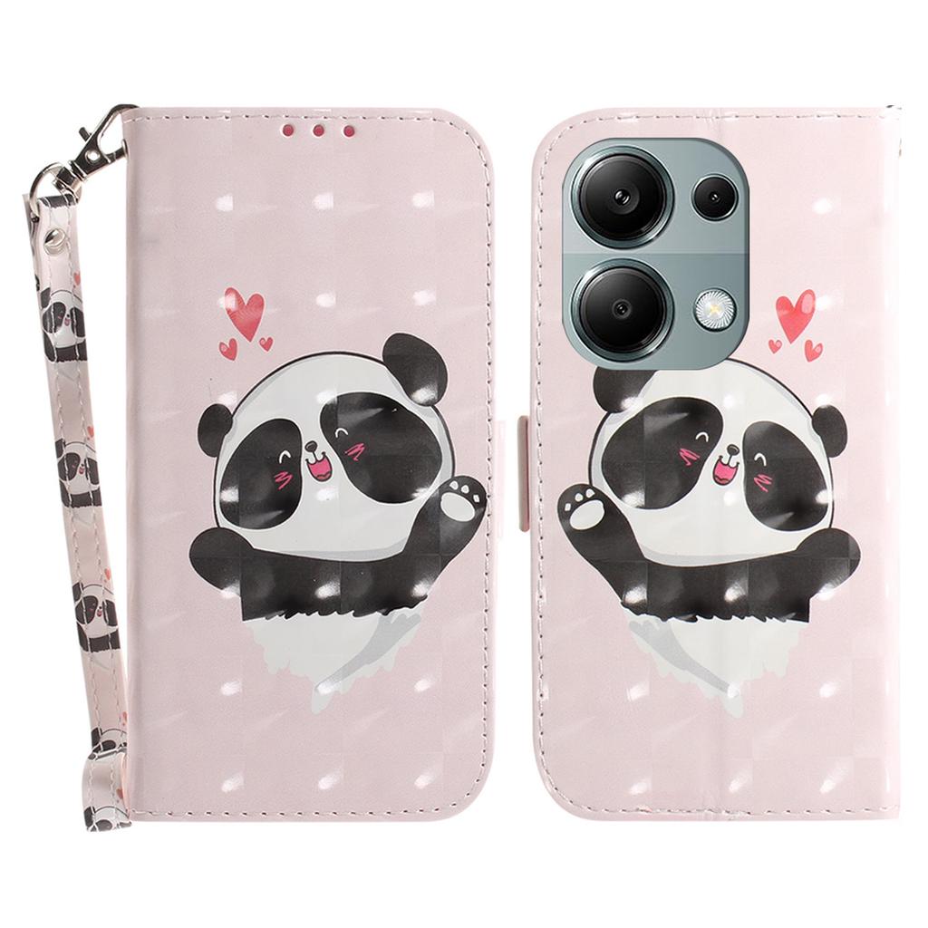 For Xiaomi Redmi Note 13 Pro 4G/Poco M6 Pro 4G Case Wallet Pattern Printed Leather Cover with Strap