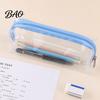 Lightweight Transparent Pouch Clear PVC Pencil Case, Waterproof Stationery Bag for Students, School Case Pen Exam, Large Capacity Zipper Splash-proof