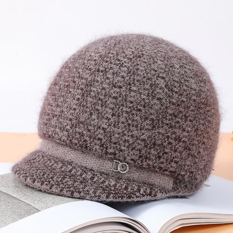 Wool hat in old man thickened grandma rabbit hair warm hat autumn and winter mother hat women cold knitted hat