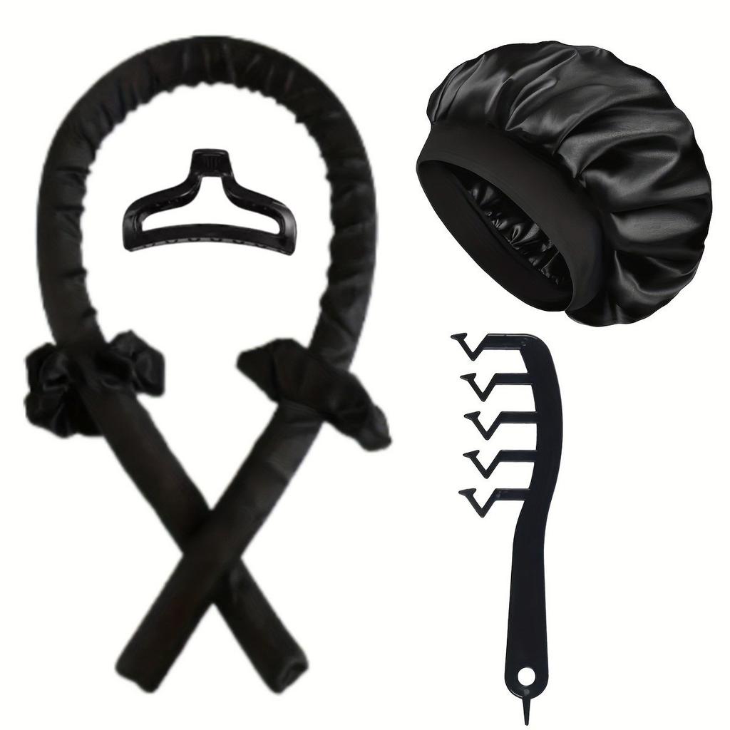 Best Selling Z-Part Hair Comb Sponge Sleep Cap Heatless Hair Curler LED Temperature Display Set for Overnight Curls Home DIY