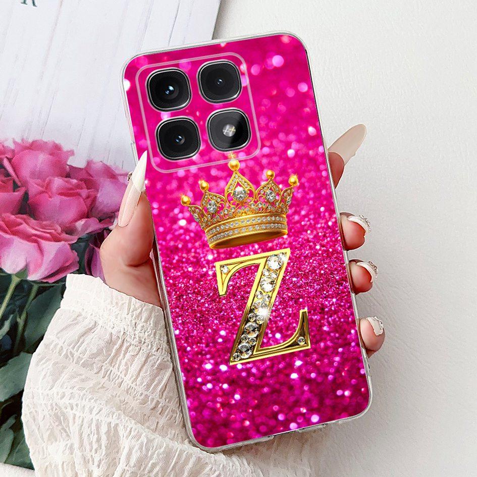 For Xiaomi 14T Pro 5G Case Luxury Crown Letters Soft Silicone Couple Phone Cover For Xiaomi 14T Mi14T 14TPro 2024 Protect Shells