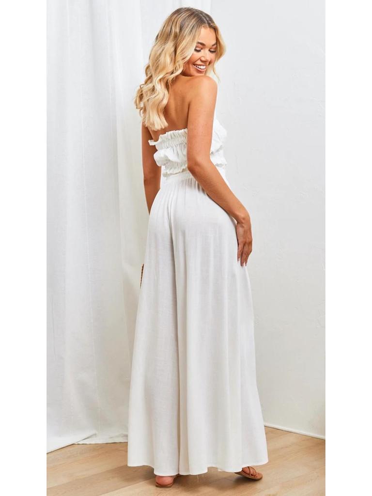 2025 European & American Women's High-waisted Long Wide-leg Summer Culottes with Elastic Waistband