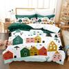 Merry Christmas Duvet Cover Christmas Graffiti Bedding Set Happy New Year Quilt Cover Holiday Gifts Bedroom Decoration