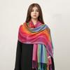 Luxury Colorful Jacquard Scarf Windproof And Warm Multi Functional Women'S Scarf Autumn/Winter Bufanda Foulard