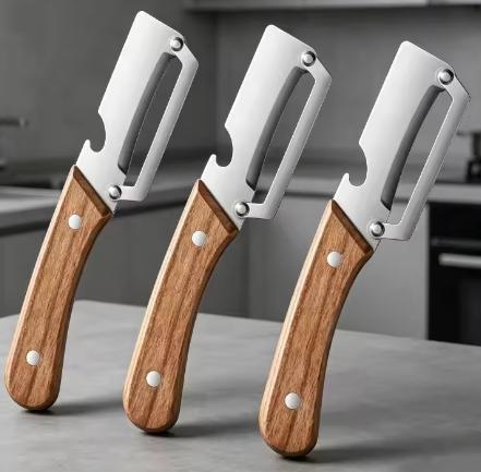 Kitchen Peeler Stainless Steel Vegetable Peeler with Wooden Handle for Peeling and Slicing Fruits and Vegetables Kitchen Tool