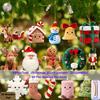 15Pcs Christmas Wooden Gingerbread Man Santa Claus 2D Flat Wooden Pendant Christmas Tree Decoration Perfect Holiday Gift Decors