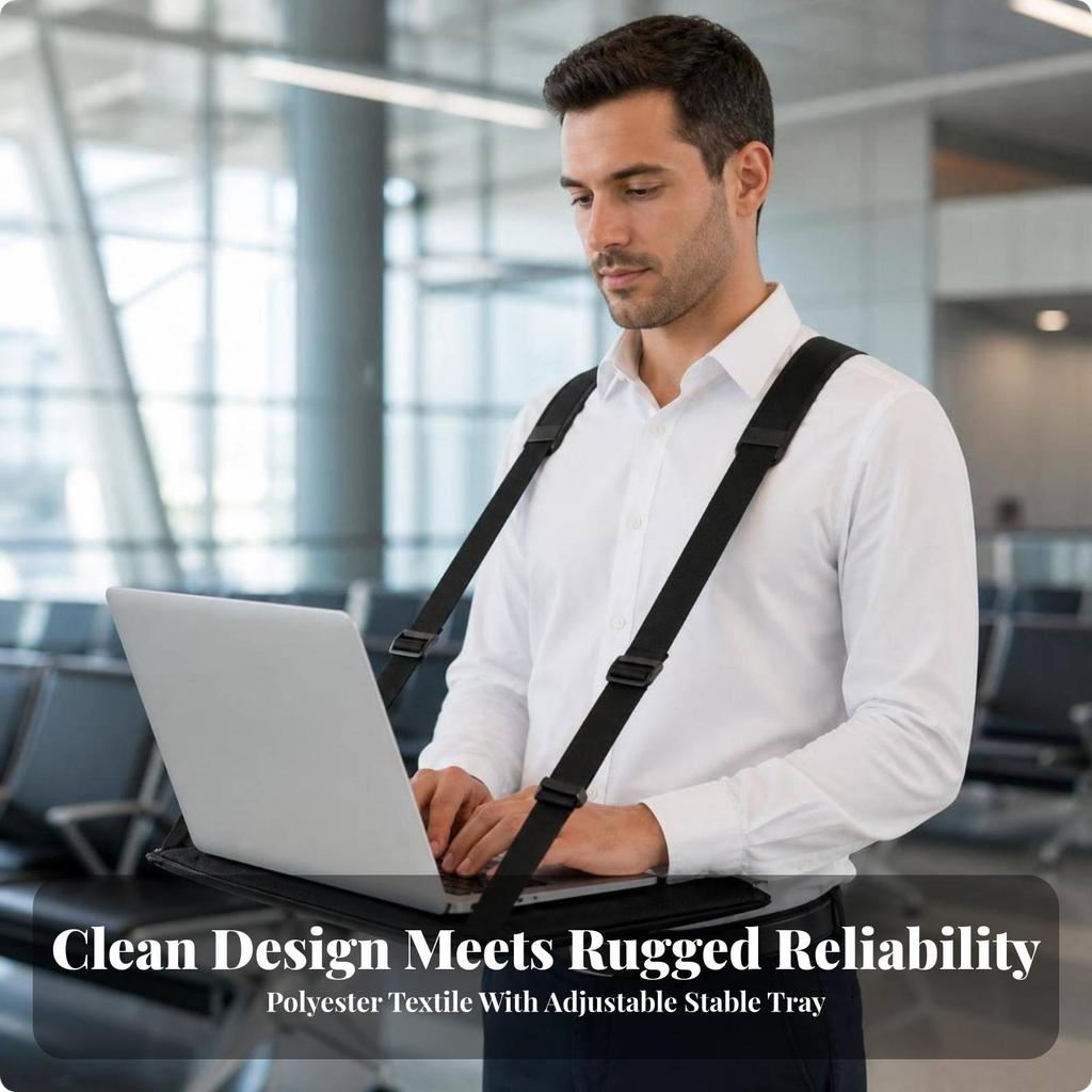 Laptop Harness with Support Adjustable Wearable Desk Mobile for Travel