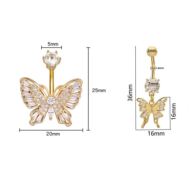 Simple Butterfly Navel Ring For Women Girls  Belly Button Rings Belly Piercing Jewelry Stainless Steel Navel Rings