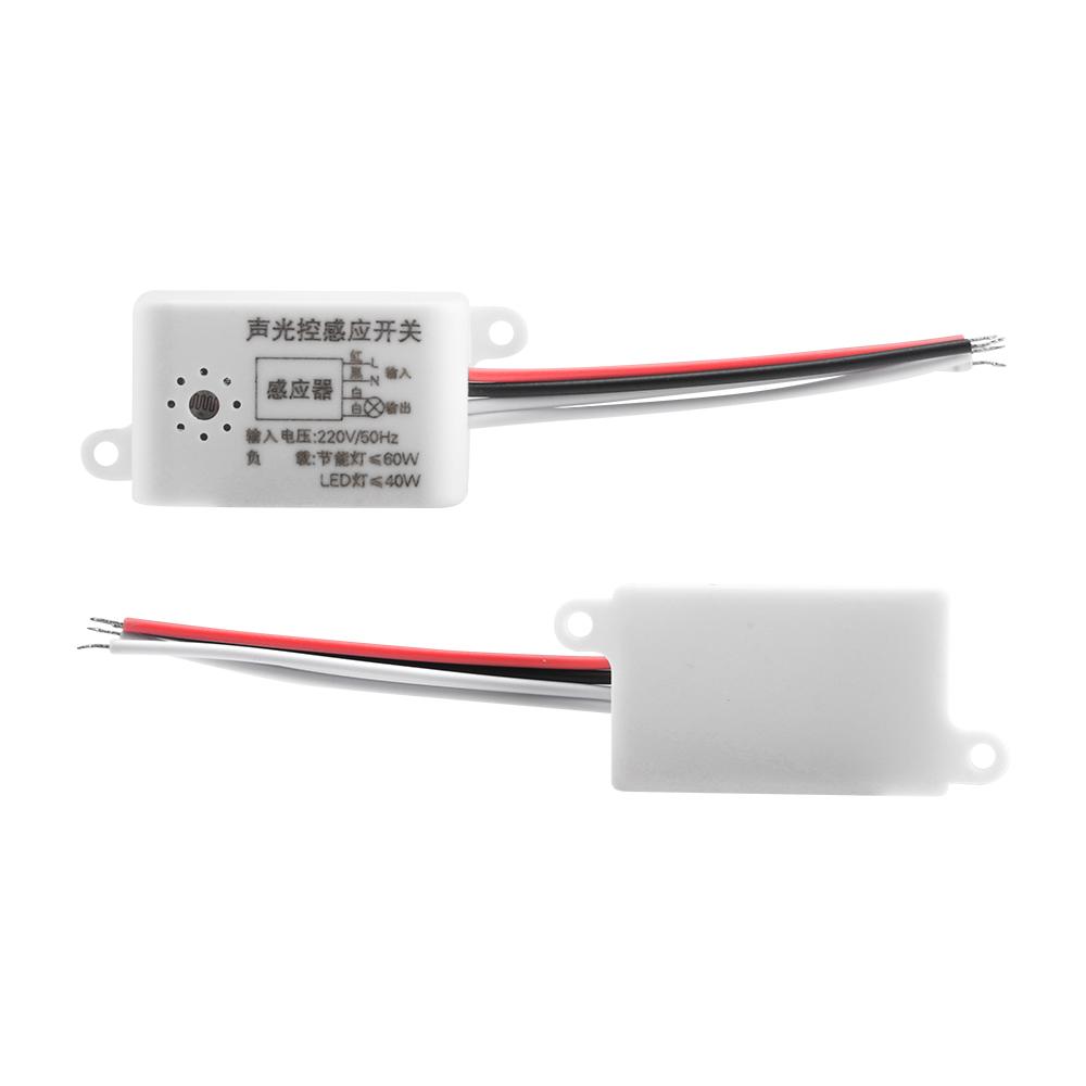 110V-220V Sound Voice Sensor Switch 50Hz 40W 4-wire Thyristor Sound Light Control Switch Automatic Voice Control Sensor Detector
