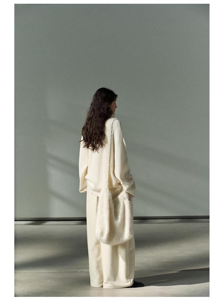 Shi Ji Wool High Neck Loose Sweater - Cozy Autumn Long Sleeve Pullover