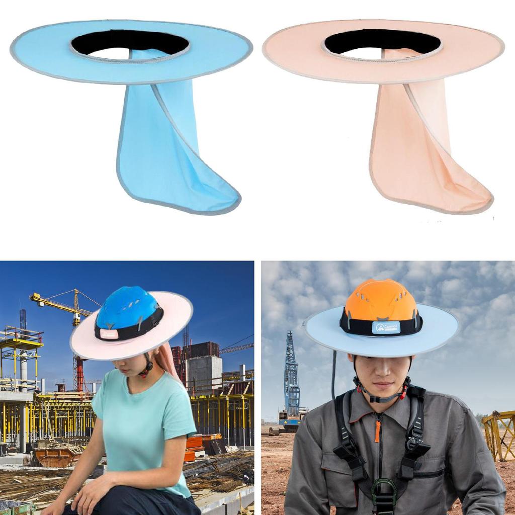 Hard Hat Sun Shade Visor for Outdoor Activities Building Workers Blue