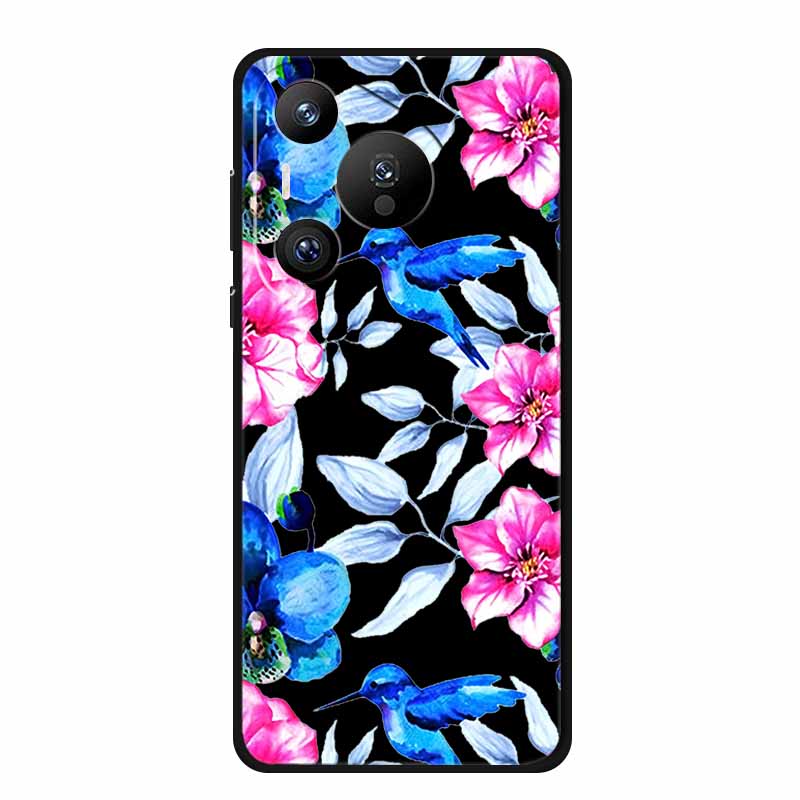 Black Silicone Case For Huawei Pura 70 Pro Case Cartoon Cat Soft Back Cover For Honor 400 Pro 5G Phone Case 400Pro Coque Funda