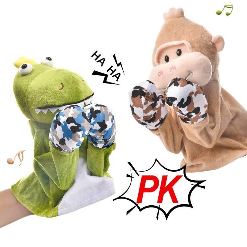 Adorable Plush Boxing Hand Puppets With Sound Interactive Cartoon Toy For All Ages