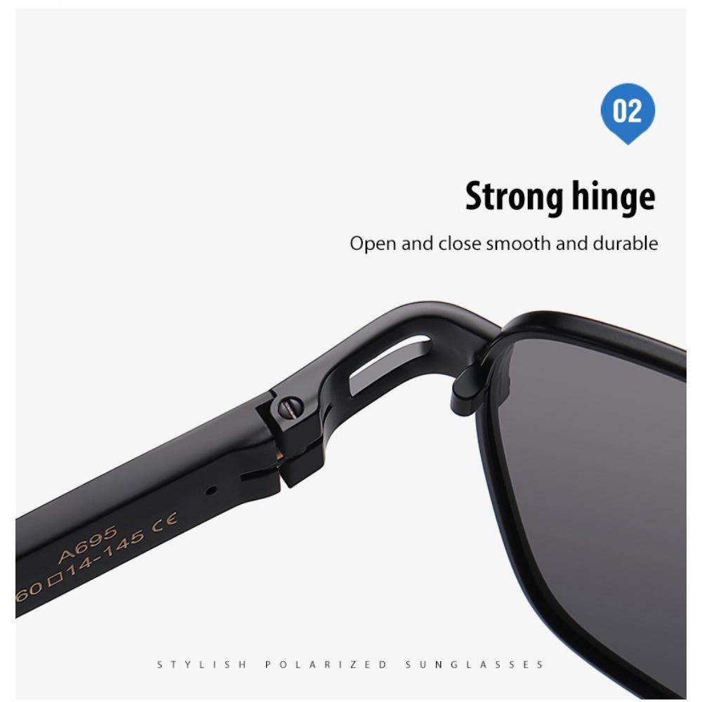 aoron Men's and Women's Fashion Polarized Sunglasses Retro Metal UV-proof Sunglasses