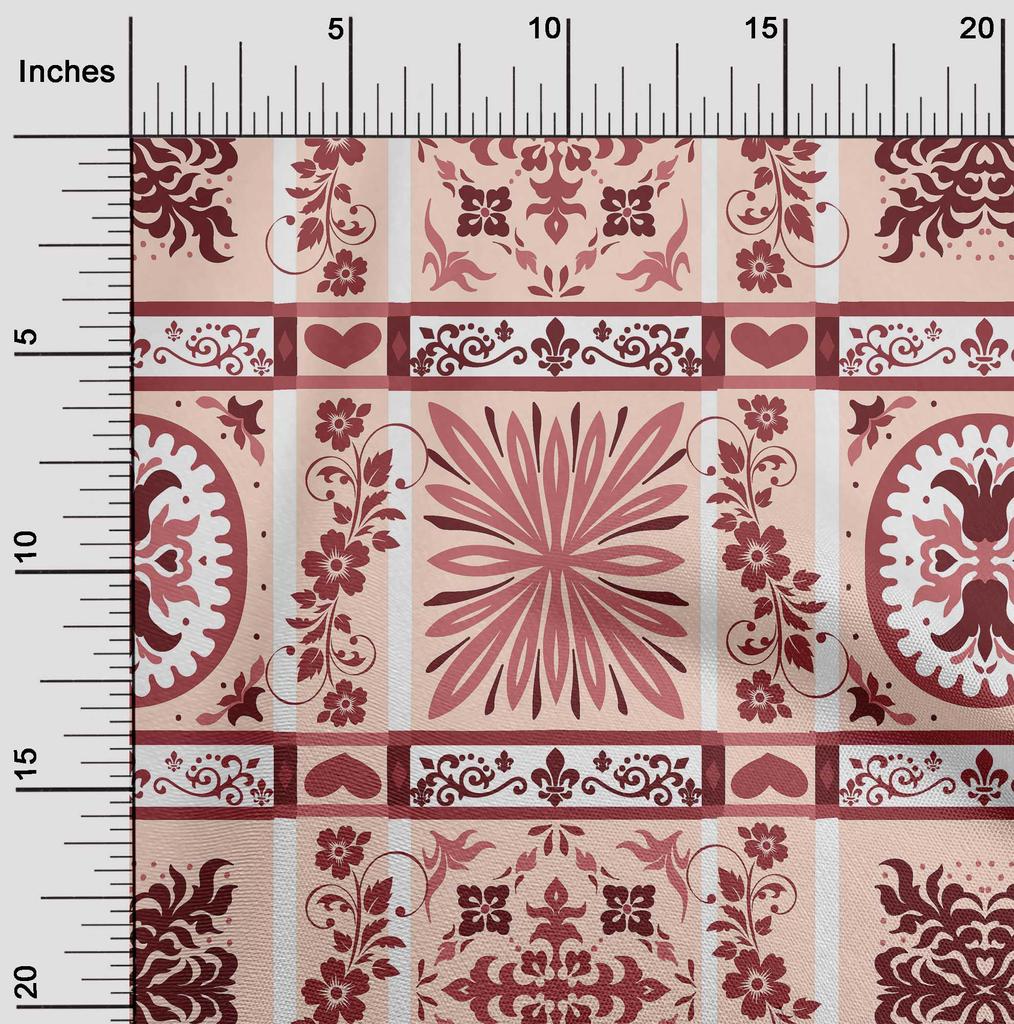 oneOone Baumwoll-Flex Dunkelrosa-Braun Stoff Asiatische Zierstoff für Bastelprojekte Dekoration Stoff Gedruckt nach Meter 40 Zoll