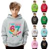 Kids' Long Sleeve Loose Pullover Letter Print Drawstring Hooded Sweatshirt