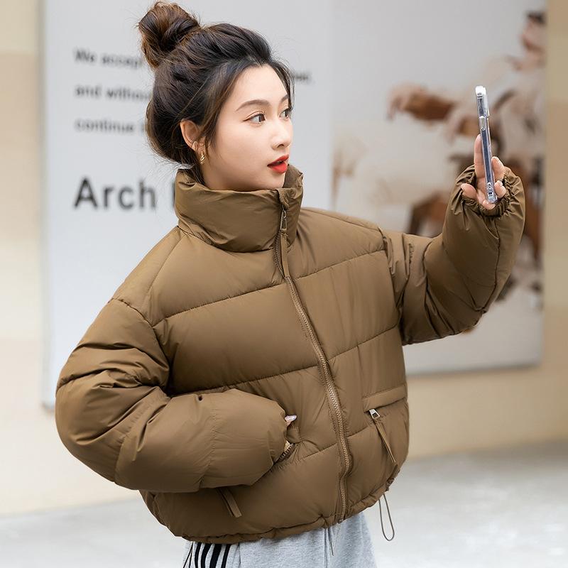New thickened outdoor cold-proof down cotton clothes women's retro loose small short stand-up collar bread clothes batch
