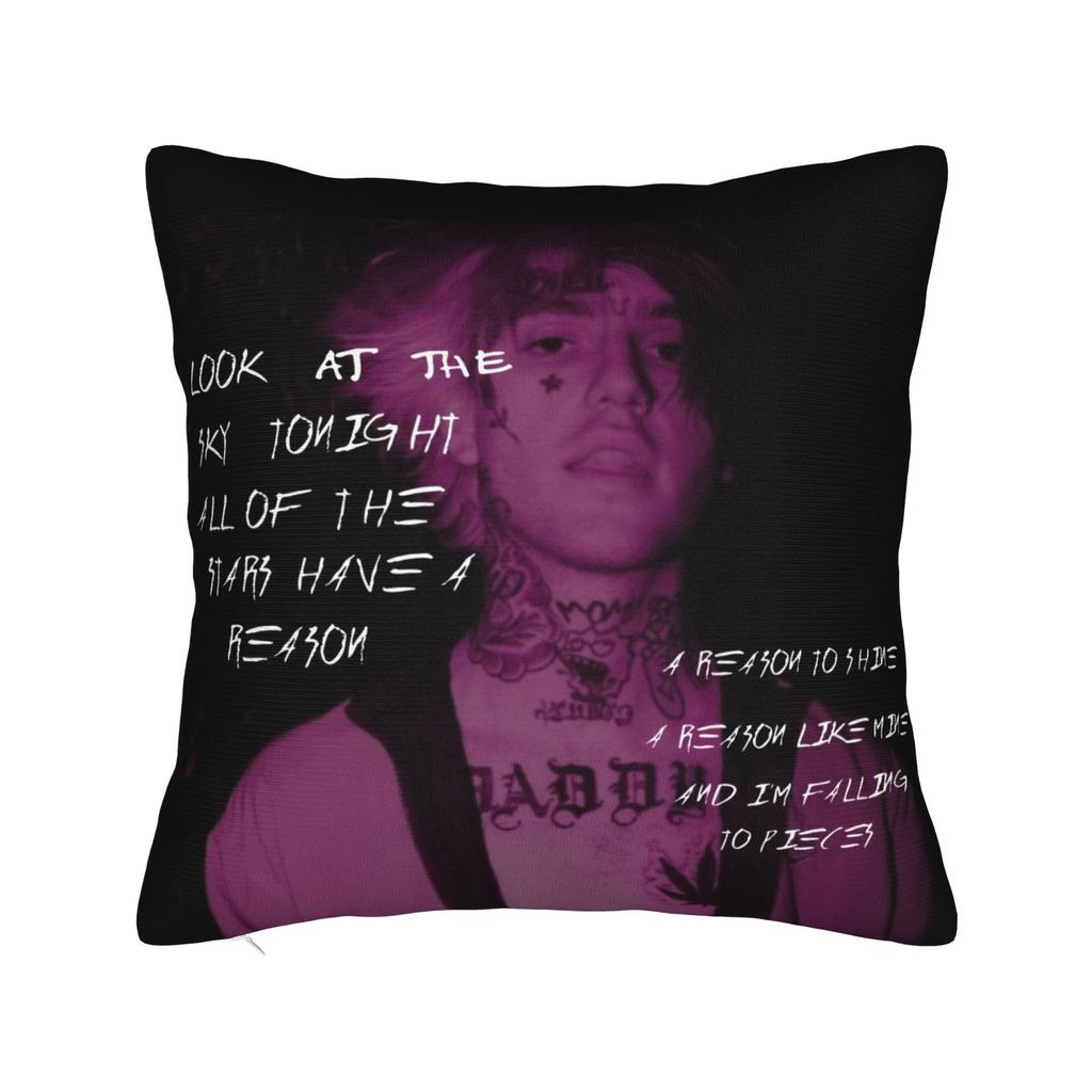 Lil Peep Pillowcase Printed Polyester Cushion Cover Decorative Throw Pillow Case Cover Sofa Zippered 40X40cm