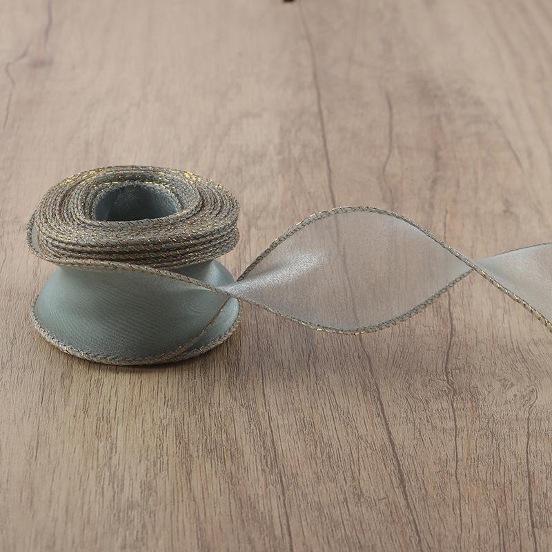 10 yards Rotolo di nastro di organza di colore pieno con bordo ondulato a coda di pesce per bouquet di fiori, regali, confezioni, decorazioni per feste di nozze