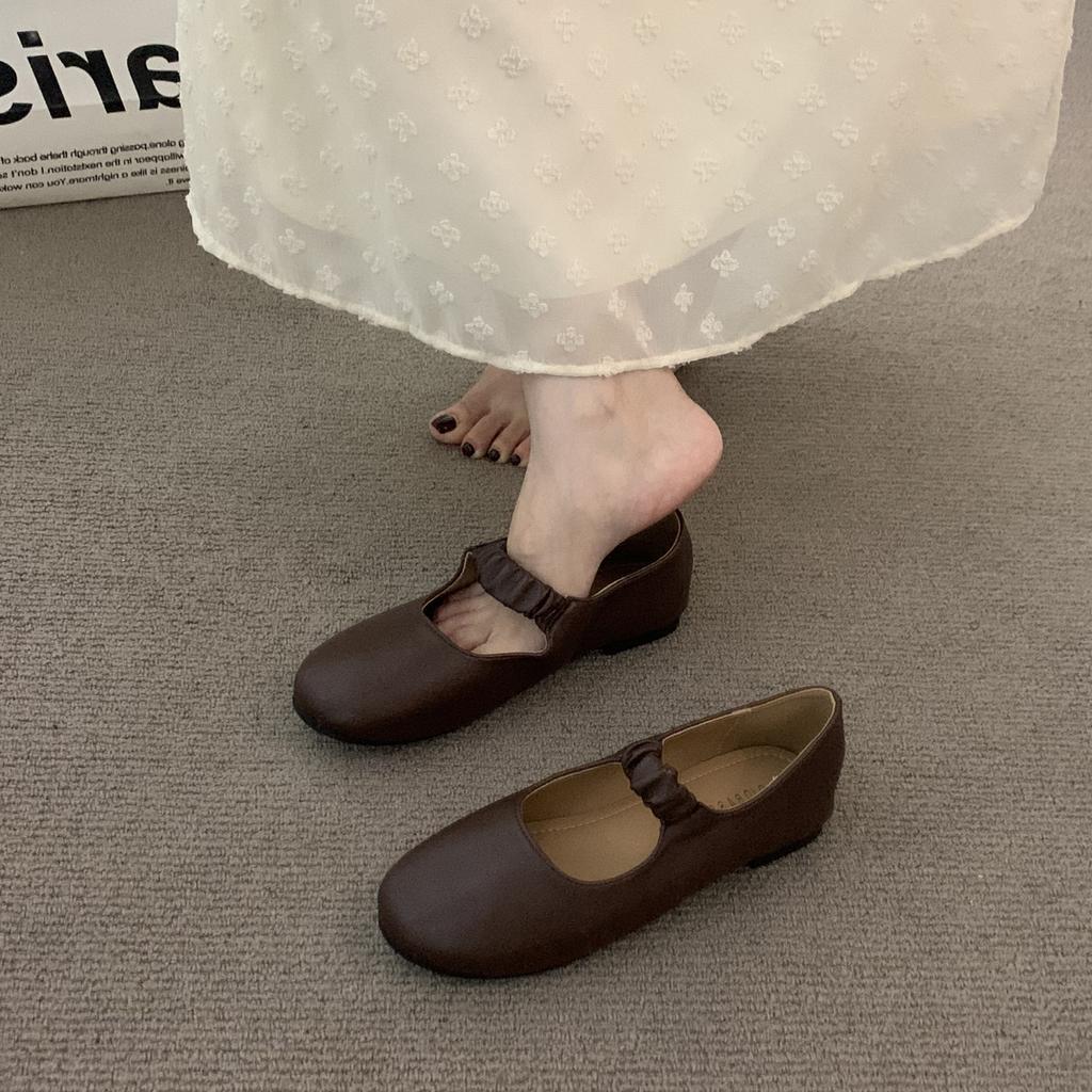 Flat Bottom Niche Mori Retro Coffee Mary Jane Single Shoes Women's 2025 Spring and Autumn Black Square Head Commuting Evening Shoes