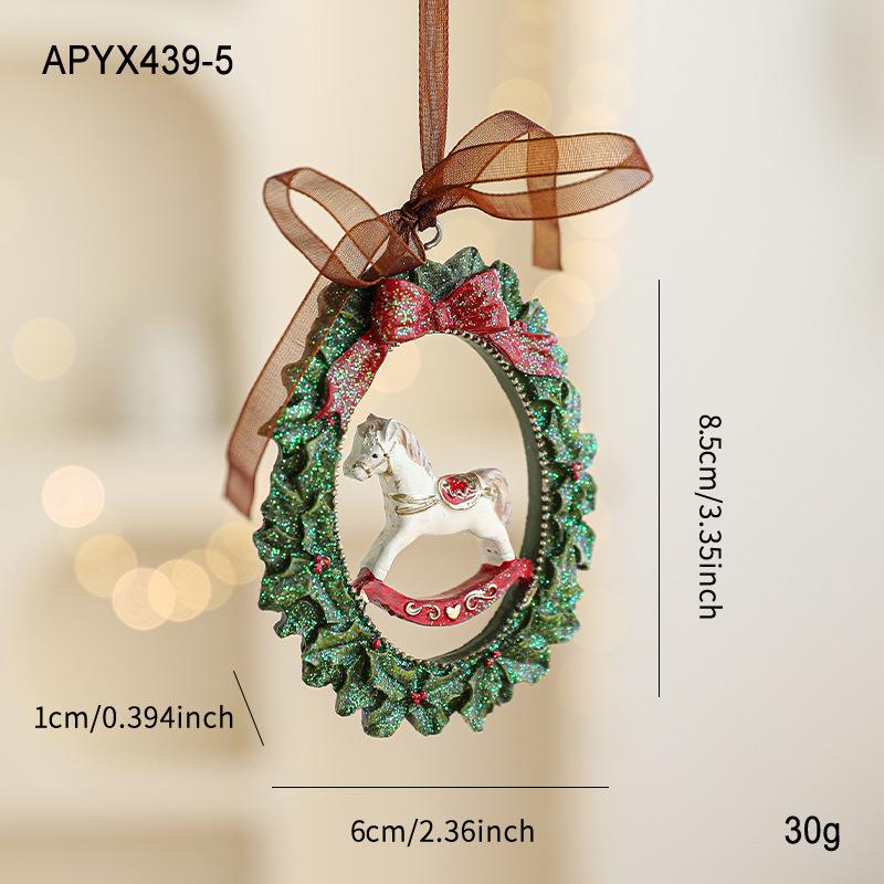 Colorful Retro 3D Resin Bell Pendant for Christmas Tree Decoration