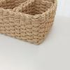 3pcs Handmade Straw Woven Soft Round Paper Rope Storage Basket for Organizing Decorative Storage Bins Office Storage Box