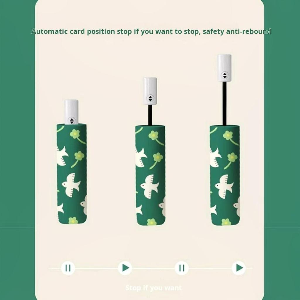 3-Fold Auto Open Safety Kids Umbrella with Glow-in-the-Dark Rounded Corners for Sun & Rain Protection