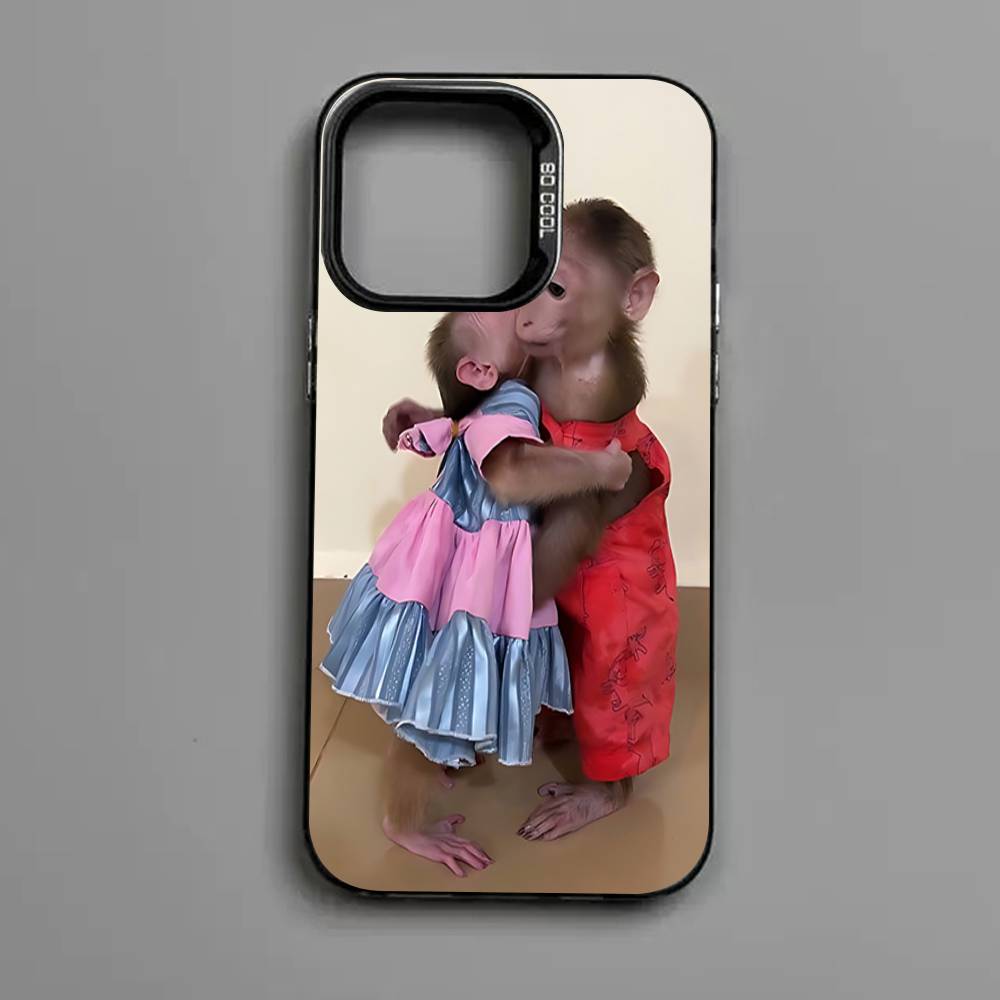 Cute Funny Monkey Phone Case for iPhone 17 16 15 14 13 Pro 12 11 Pro Max PLUS Color Back Cover