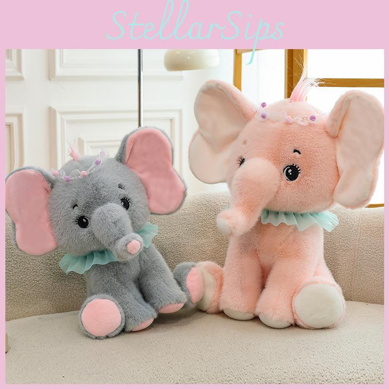 Cute Elephant Plush Toy With Pp Cotton Filling Soft Short Fur For Girls Gift