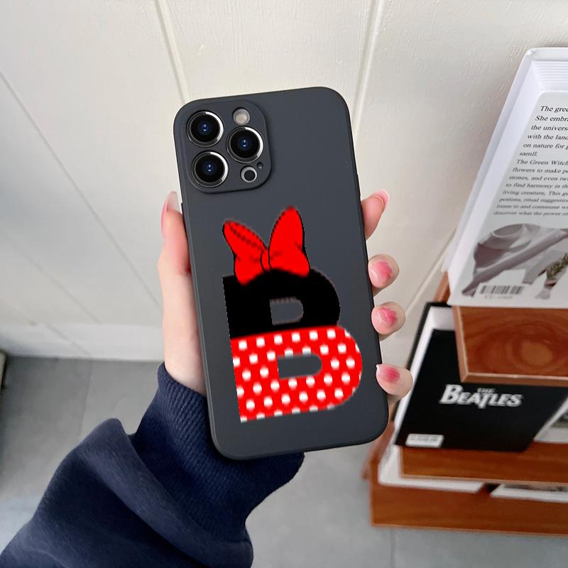 Pink Alphabet Letter Original Square Liquid Silicone Phone Case For iPhone 14 11 12 13 Pro Max Mini X XS XR 7 8 Plus DIY Cover