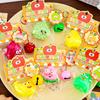 Cartoon Fruit Squeeze Toy with Bell Ball Chain Stress Relief Slow Rising Fruit Sensory Fidget Toy Keychain Pendant Party Favors