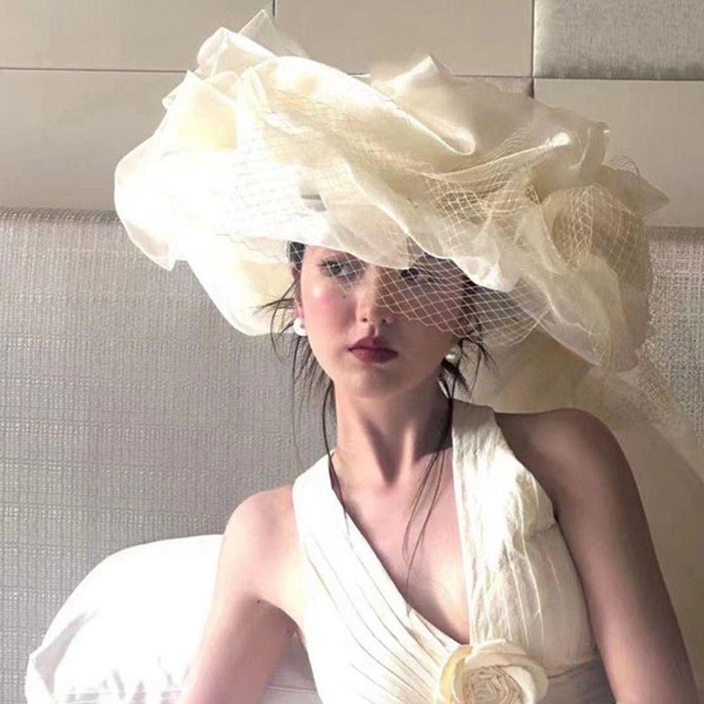 Plus Size Bride Headdress Luxury Wedding Headwear New Arrival Bridal Hats  for Women