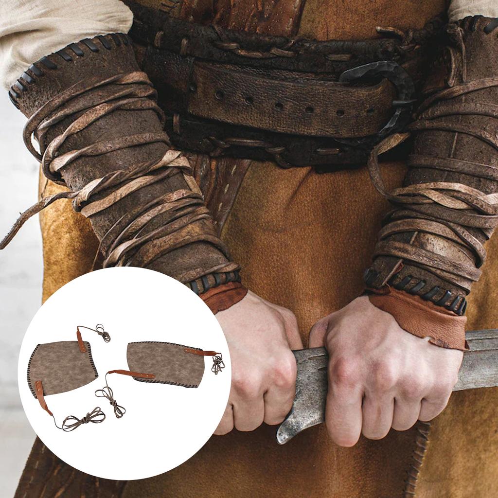 Gauntlet Wristband Medieval Vambrace Artificial Leather Arm Cuff Armor Bandage Punk Arm Guard