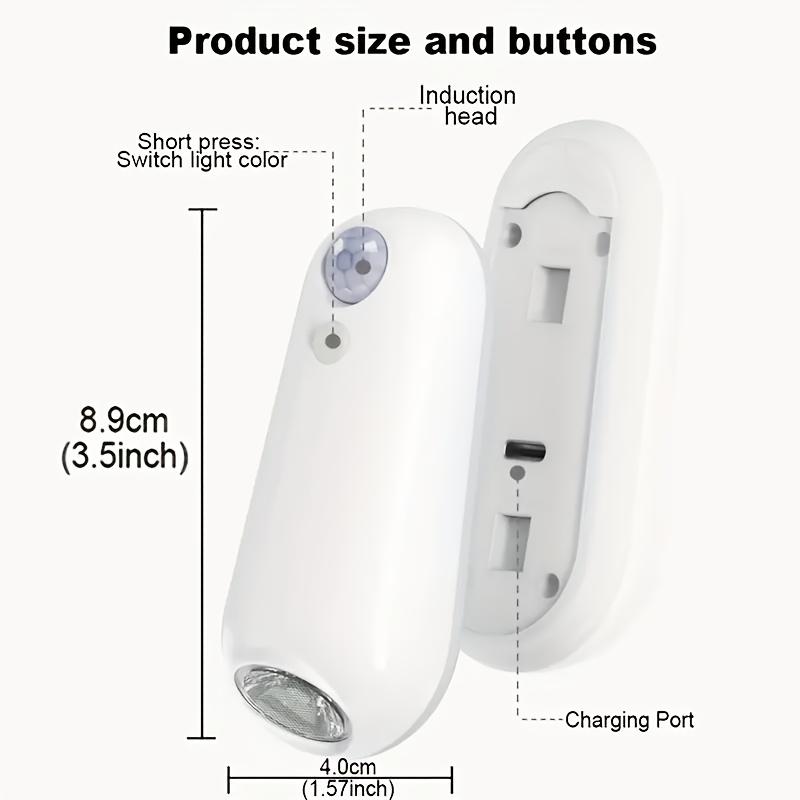 ABS material sensor-activated floor edge light (7 colors), snap-on installation. Nighttime sensor lighting, suitable for stairs/bathrooms/bedrooms.