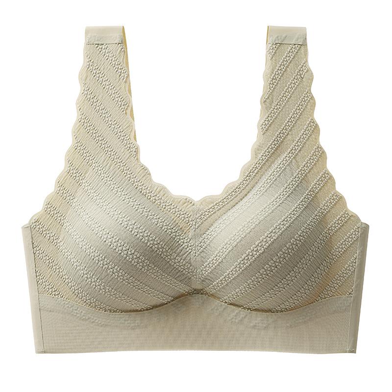 Plus Size Seamless Lace Wireless Support Bra for Women