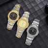 Stylish Square Dial Non-Mechanical Men's Quartz Watch with Butterfly Steel Band