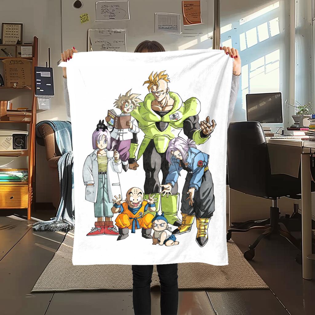 1 Stück DRAGON BALL Aufdruck Flanelldecke, Hohe Qualität für alle Jahreszeiten, Heimdekoration, Wärme und Komfort, Perfekt für Weihnachtsgeschenke