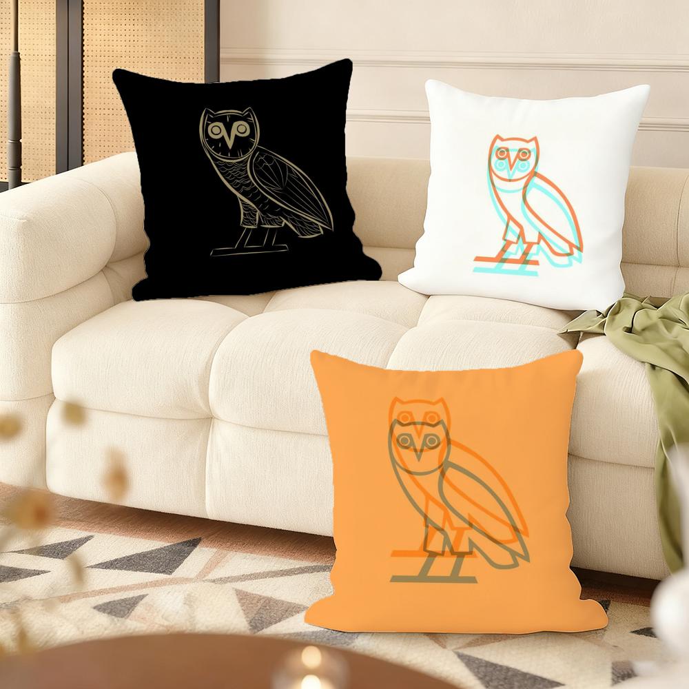 Drake O-O-Ovo O-Owls Cushion Cover Soft Short Plush Pillow Cover Smooth Cozy Texture Aesthetic Cushion Case Home Decor