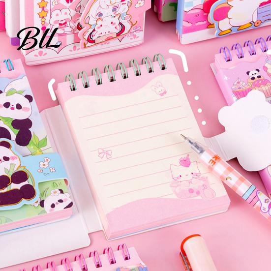 Double Coil Binding Notebook Cartoon Animal Pocket Wire Bound Memo Notepad 3D Rabbit Girl Panda Duck Mini Spiral School Office Supplies