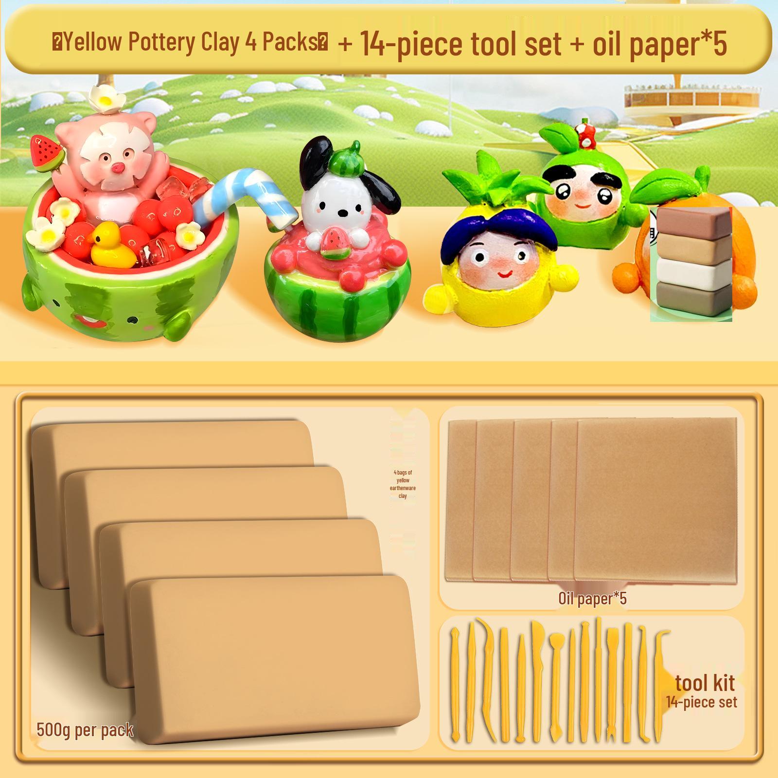 

Детский набор глины и инструментов для лепки: Простой набор для творчества без огня для школьных и детсадовских проектов по скульптуре