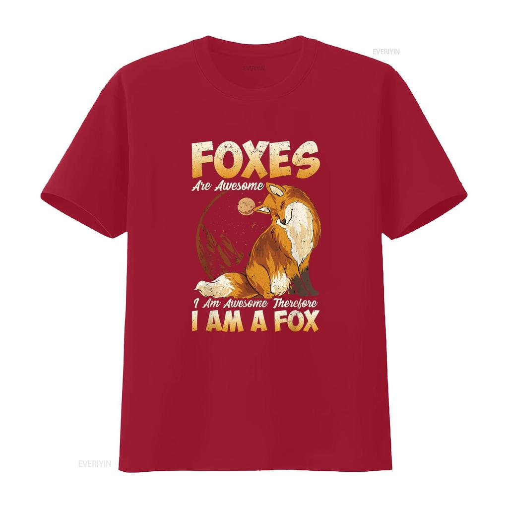 Fox T Shirt Foxes Are Awesome Cute Kids Girls Boys vintage Washed streetwear Stylish Soft Breathable Casual Unisex Comfortable