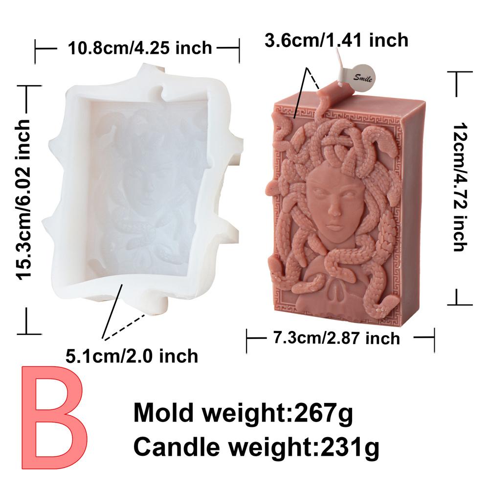 1pc Silicone Mold Medusa Candle Mold Sculpture Body Snake Hair Figure Wax Candles Silicone Mold Decoration Epoxy Resin Mol