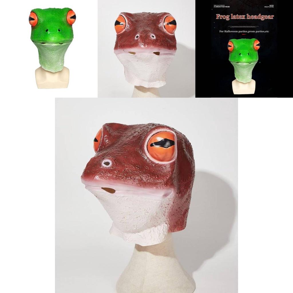 Deluxe Sculpted Latex Frog Mask For Pranksters Cosplayers