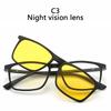 5Pcs Magnetic Polarized Clip On Sunglasses Women Men Plastic Frame For Night Driving Sunglasses Uv400